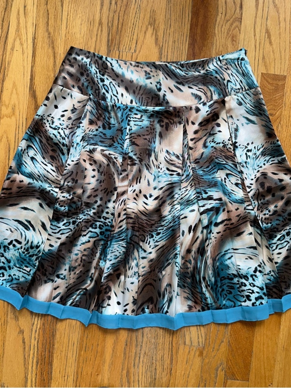 Blue and Black Leopard Print Skirt